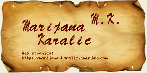 Marijana Karalić vizit kartica